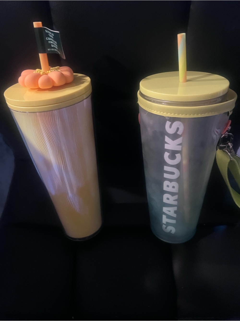 Starbucks Yellow Gradient Reusable Tumblers Set with Matching Lids and Straws